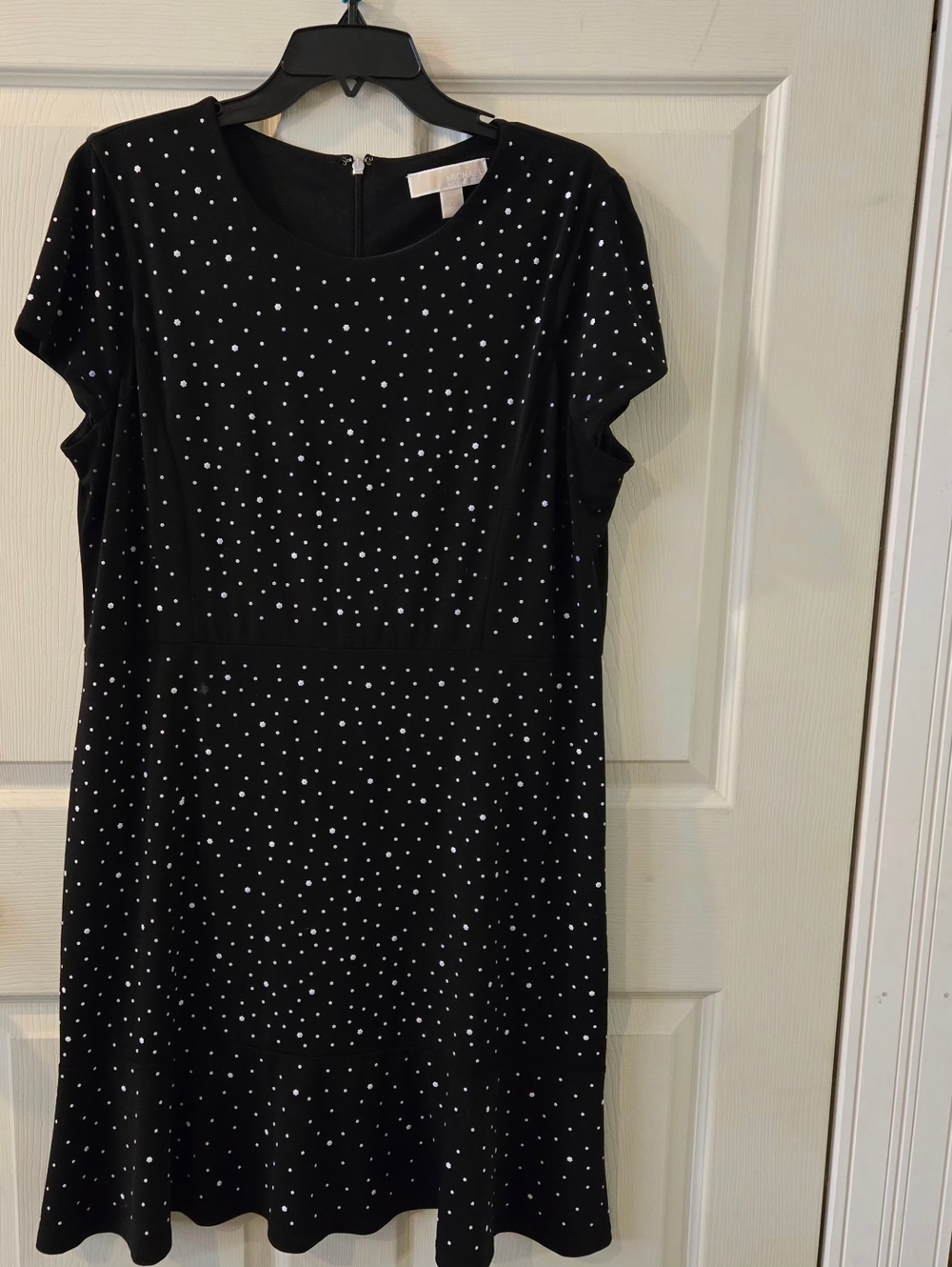 Michael Kors Black Mini Dress with White Polka Dots Sz XL